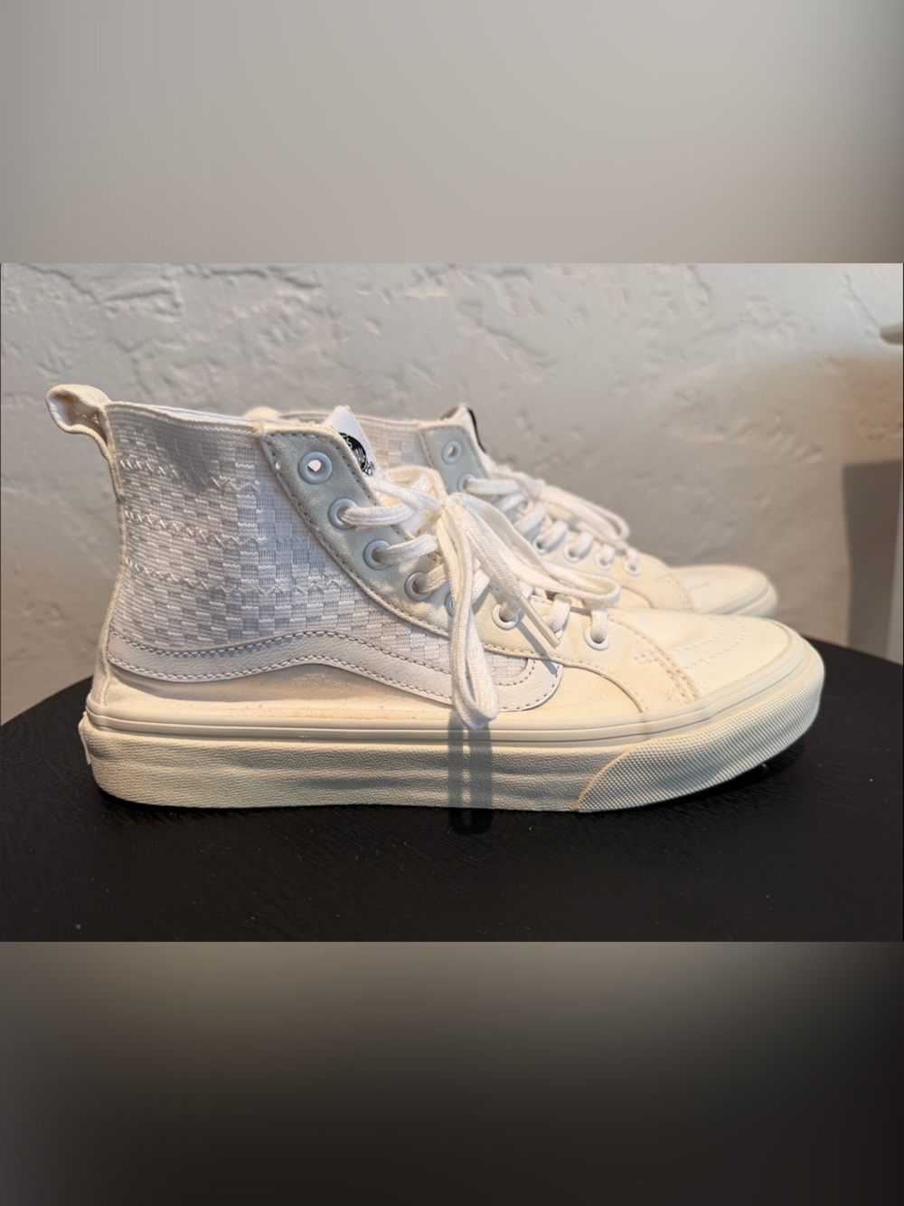Vans White High-Top Checkerboard Sneakers